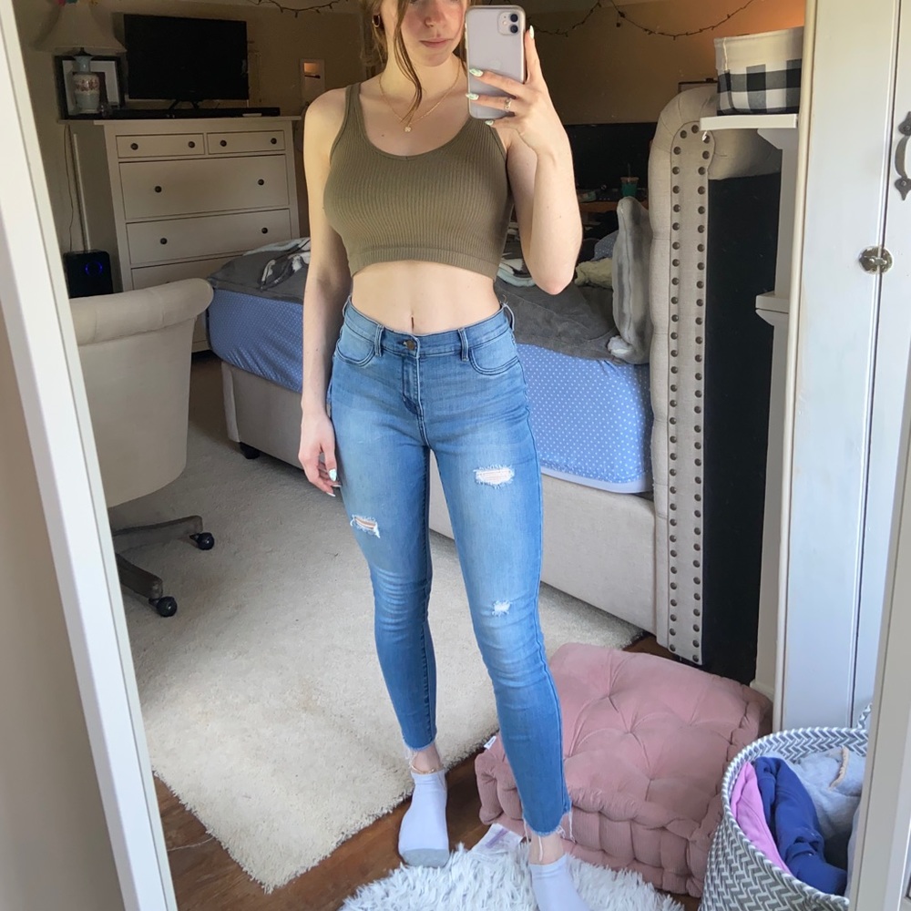 COPY - Blue High-Rise Ankle Jegging